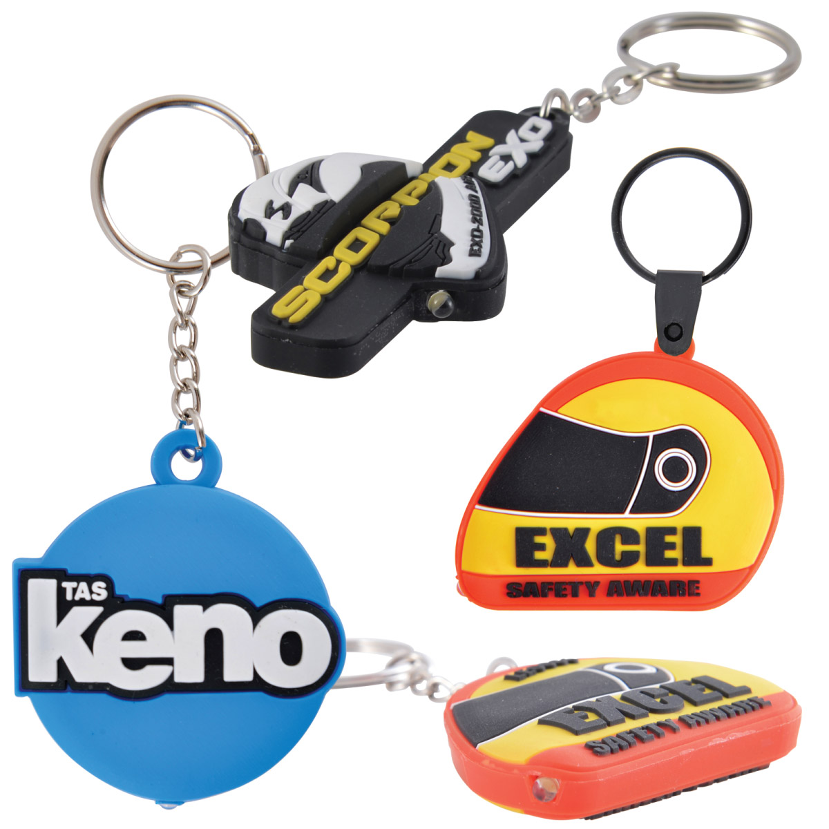 Promotional Moulded PVC Keyring Torches Promotion Products